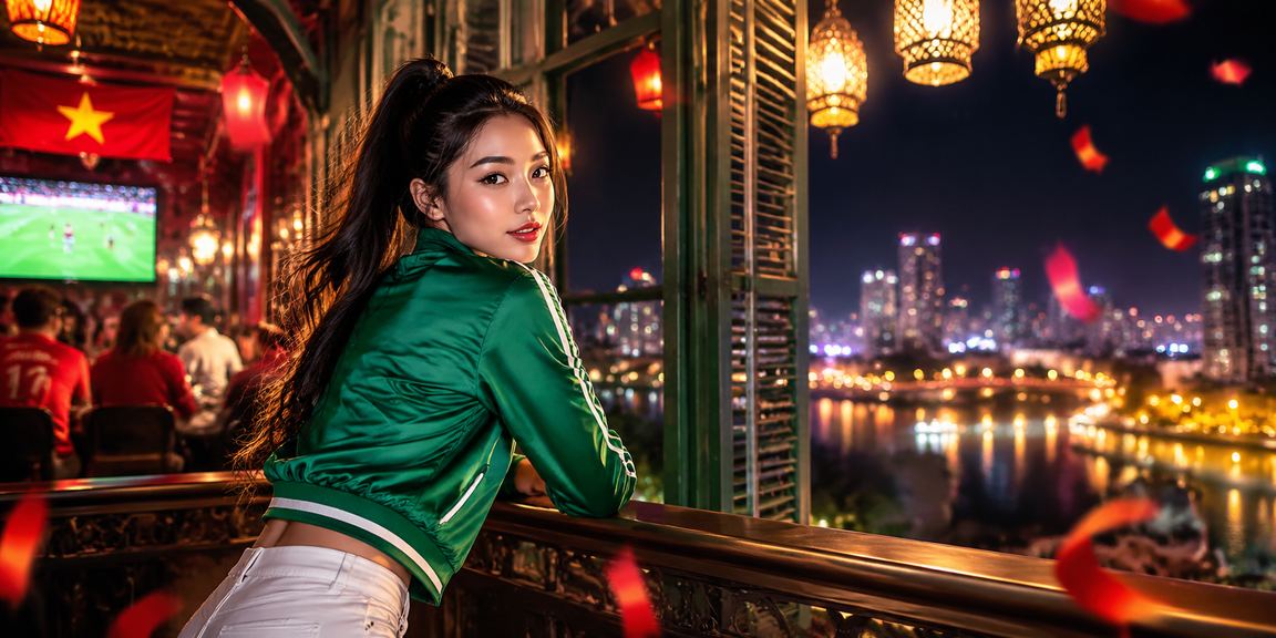 Người dùng Hà Nội theo dõi kèo bóng đá trực tuyến tại quán cà phê buổi tối